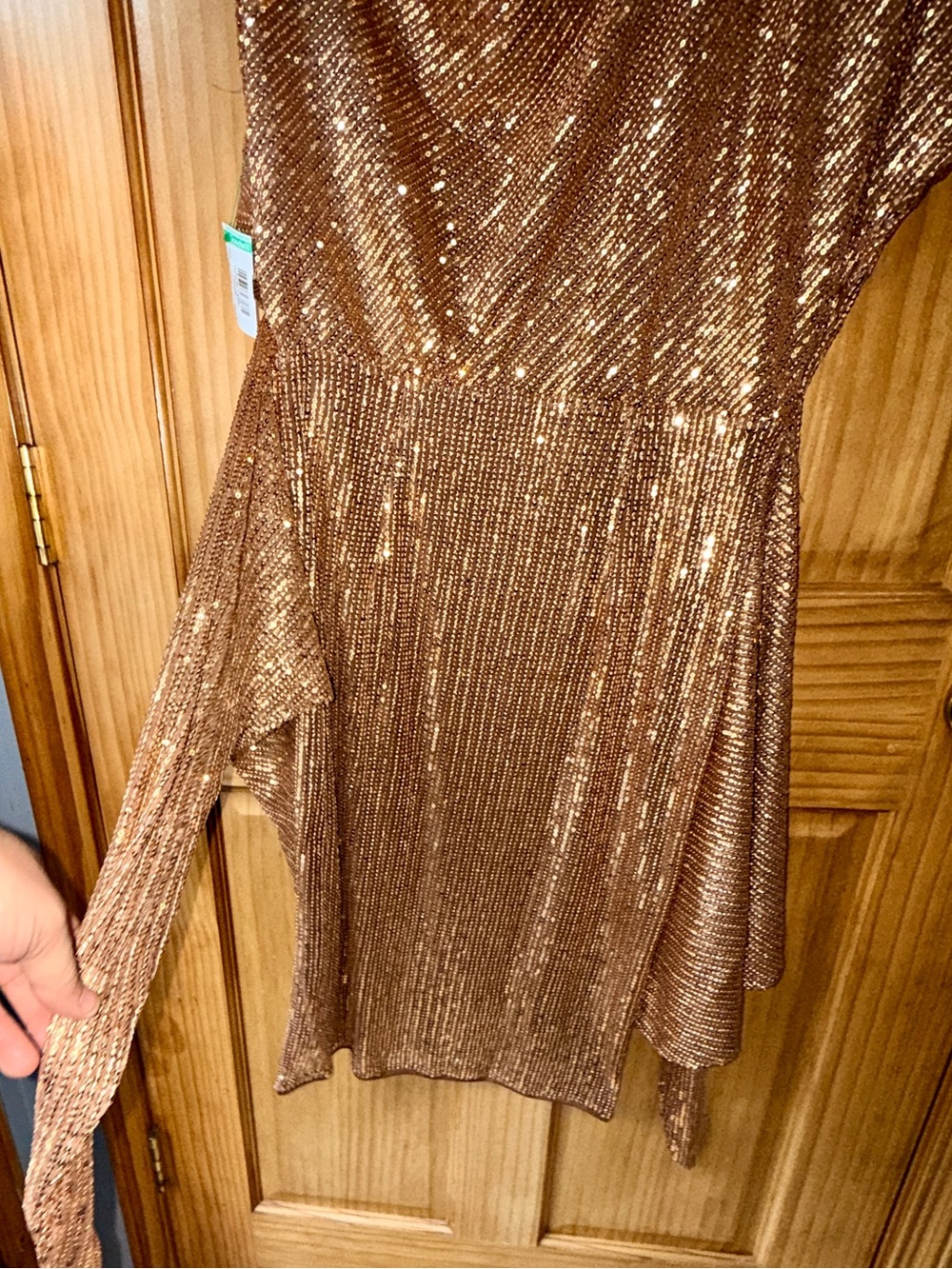 NWT Grace Karin Sequined Asymmetric Off Shoulder Bodycon Party Midi Dress-M - Picture 14 of 14